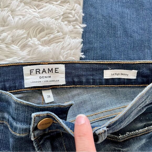 Frame Denim blue Jeans Le High Skinny Size 28 frayed hem - Picture 6 of 6